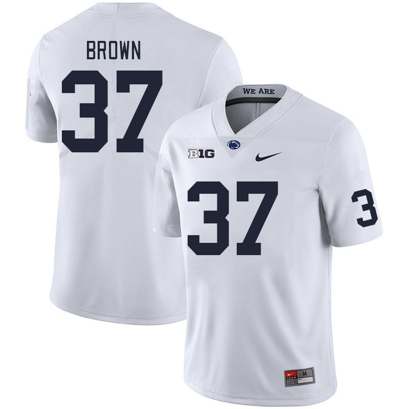 Men #37 Trace Brown Penn State Nittany Lions College Football Jerseys Stitched Sale-White - Click Image to Close